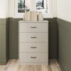 SUGIFT Classic 4 Drawer Dresser, Dove Gray