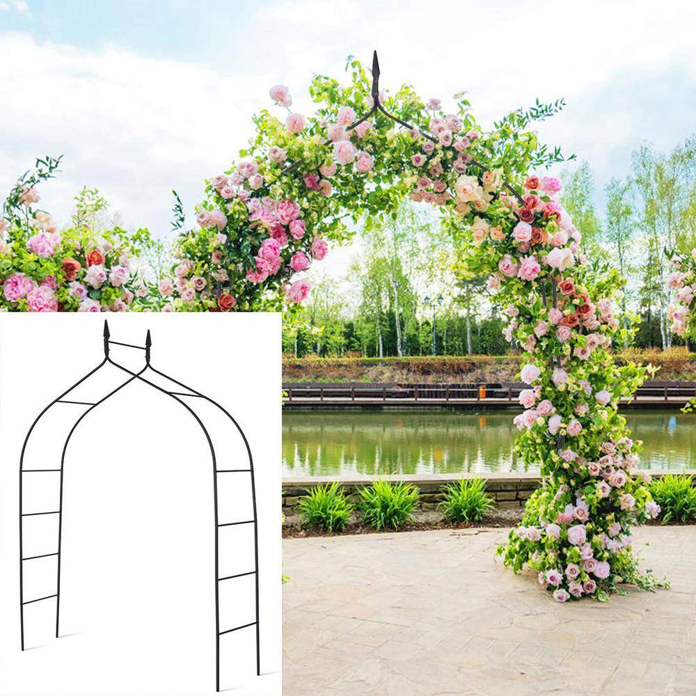 101 in. x 15 in. Steel Gothic Rose Arch Garden Decorative Arbor