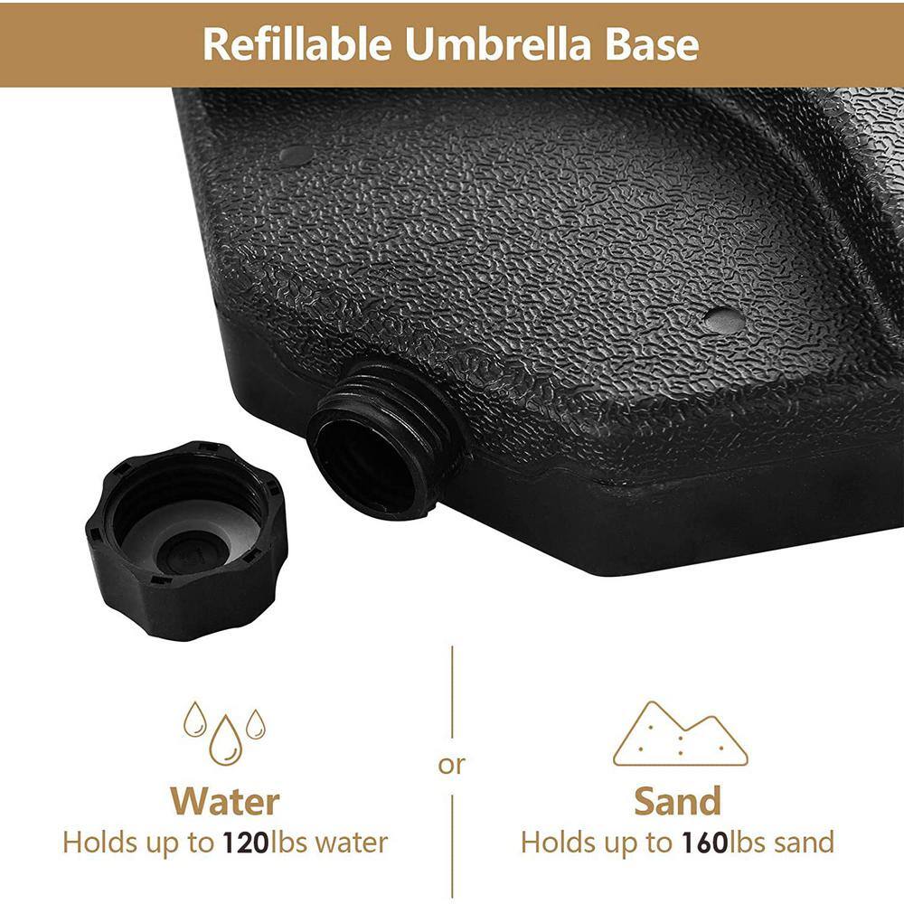 14 lbs. HDPE Plastic Patio Umbrella Base in Black (Set of 4)