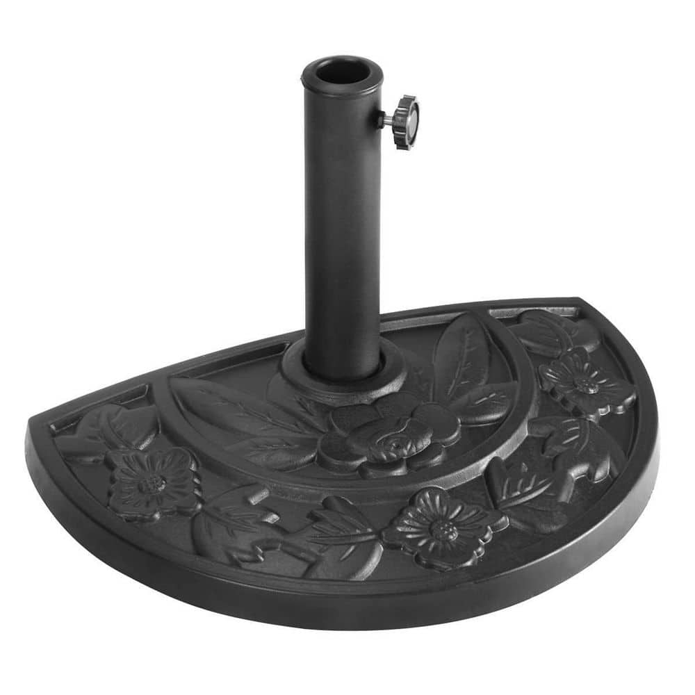 20 lbs. Resin Half Round Patio Umbrella Base in Black