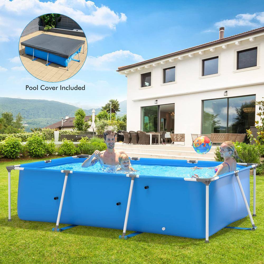 10 ft. x 6.7 ft. x 30 in. Rectangular Metal Frame Pool Above Ground Swimming Pool