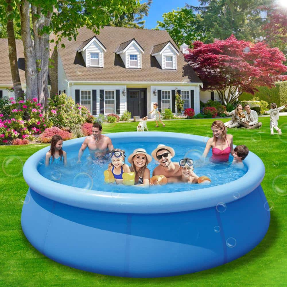 10 ft. Round 30 in. D Inflatable Above Ground Swimming Pool