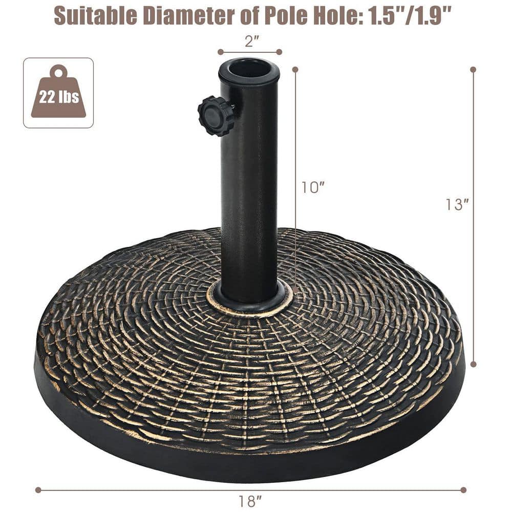 22 lb. Classic Cast Iron Patio Umbrella Base in Bronze