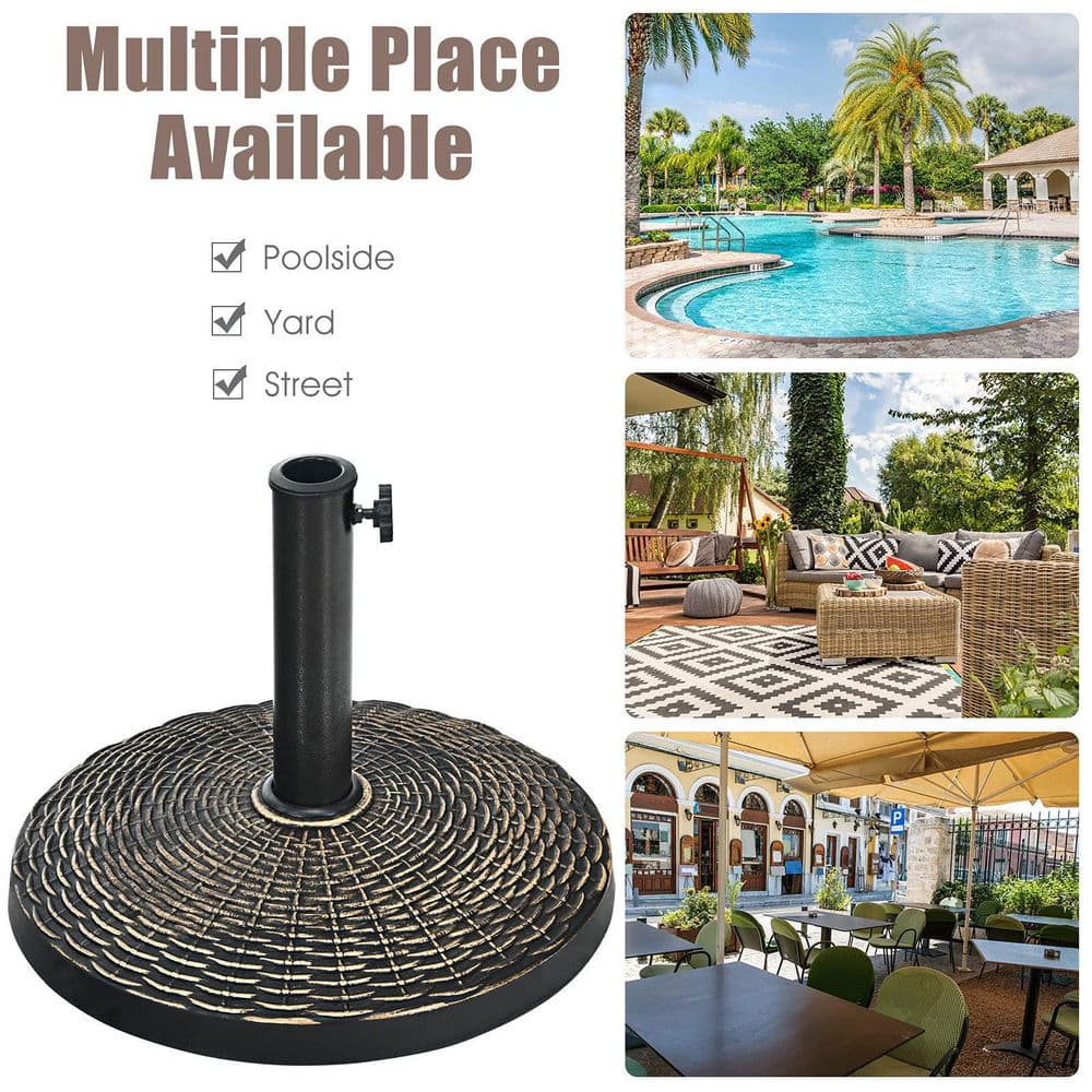 22 lb. Classic Cast Iron Patio Umbrella Base in Bronze