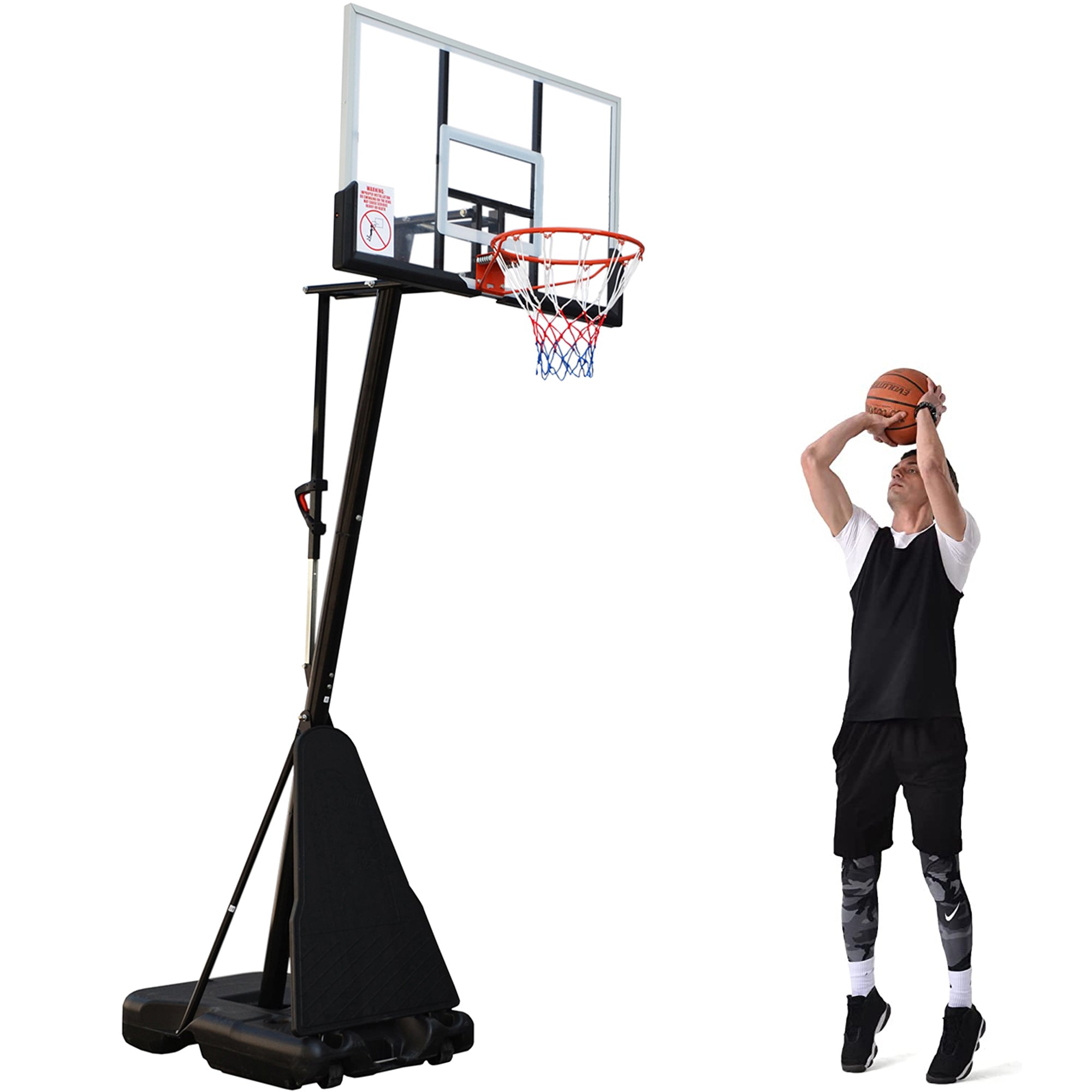 SUGIFT 54 In. Portable Basketball Hoop System, 7.5 - 10 ft. Height Adjustable