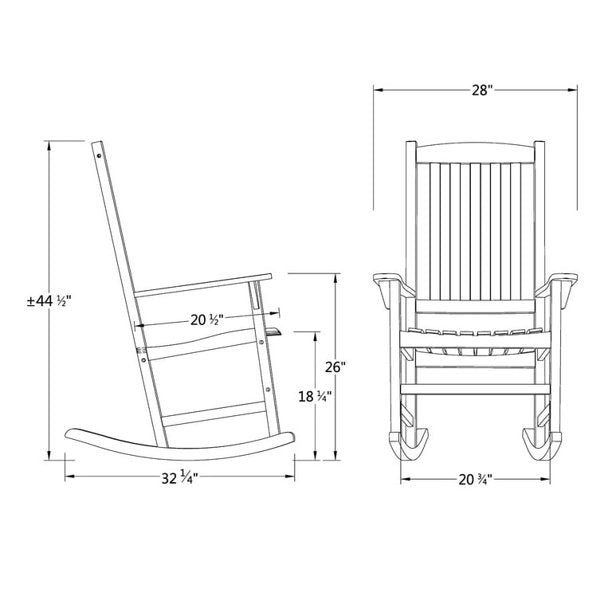 SUGIFT All-Weather Rocking Chair, Indoor Outdoor HDPE Porch Rocker w/ 300lb Weight Capacity - White