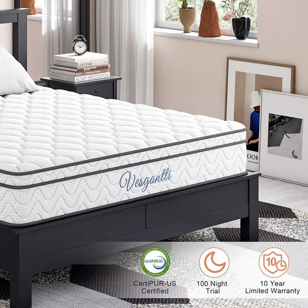 SUGIFT 12 Inch Multilayer Hybrid Queen Mattress - Multiple Sizes Styles Available