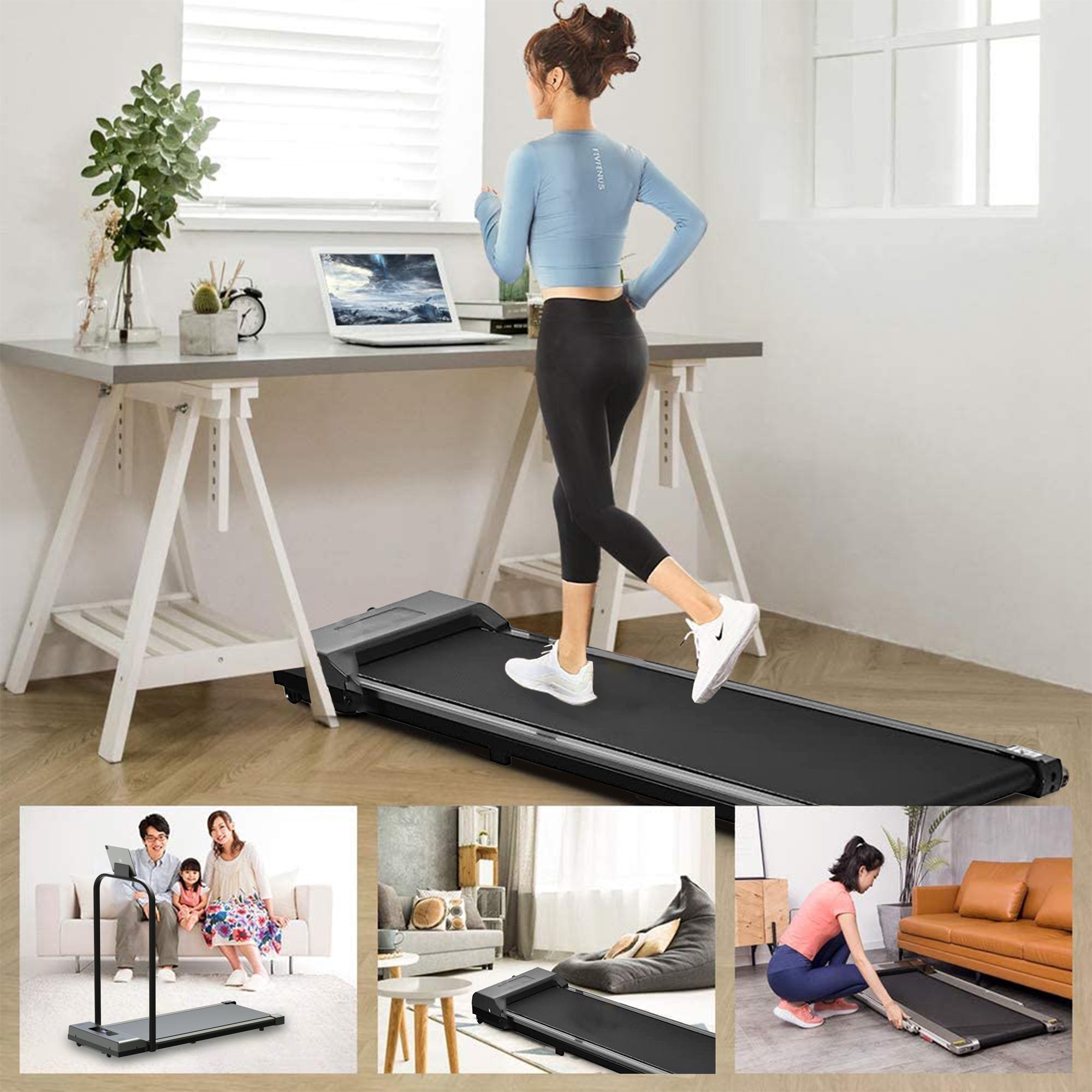 SUGIFT Under Desk Treadmill 2 in 1 Electric Walking Machine