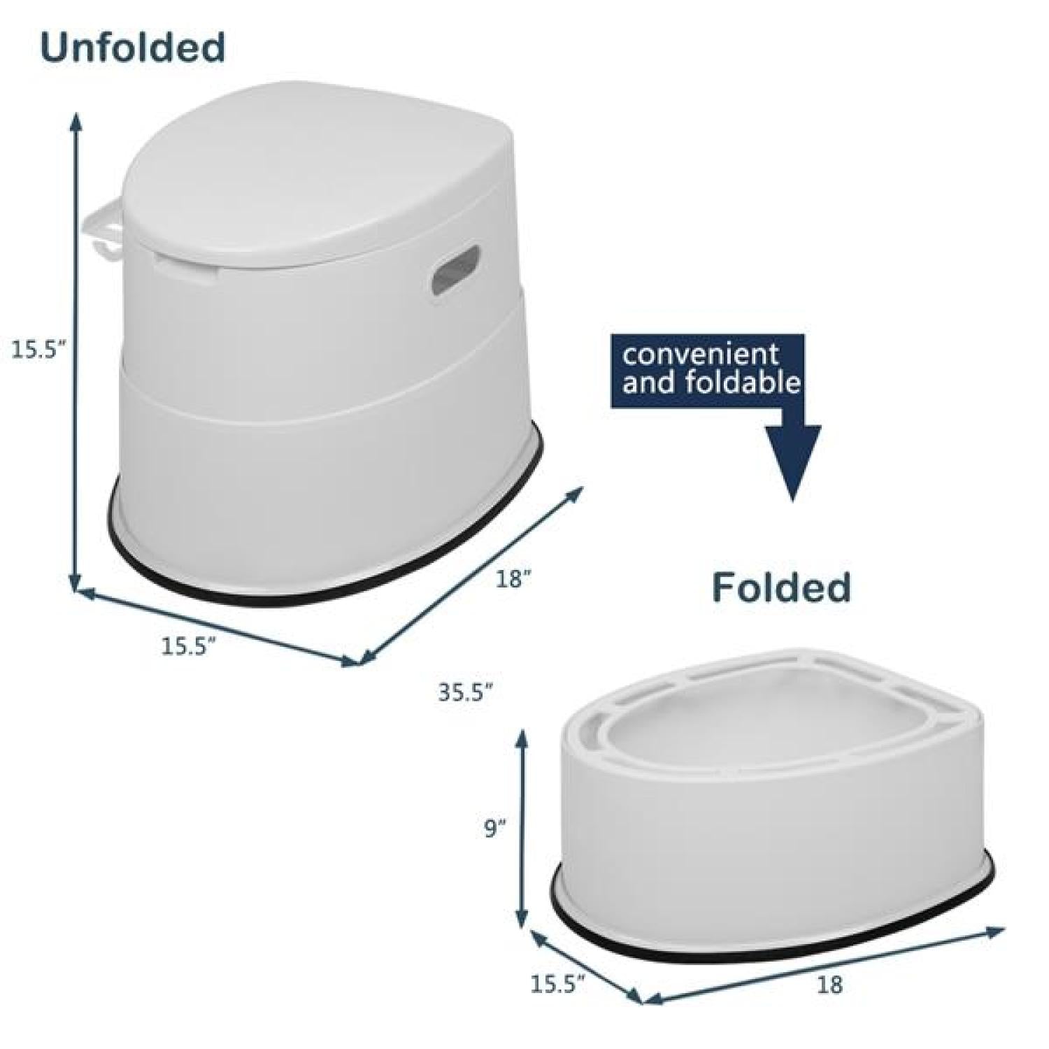 SUGIFT Portable Toilet with Non-slip Mat£¬White