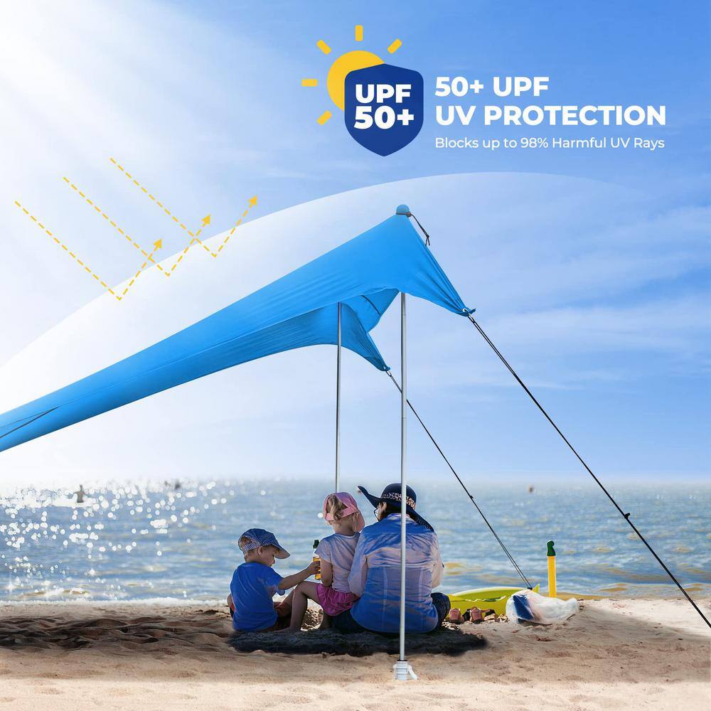 10 ft. x 10 ft. Portable Sun Shelter Beach Tent in Blue