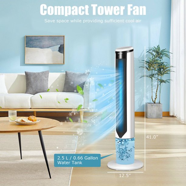 SUGIFT 41 Inches Evaporative Air Cooler Tower Cooler Fan with Remote 3 Modes and 3 Speeds