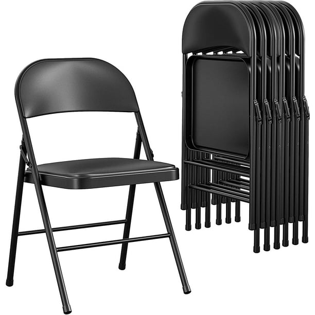 Folding Chair 6 Pack With Padded Black