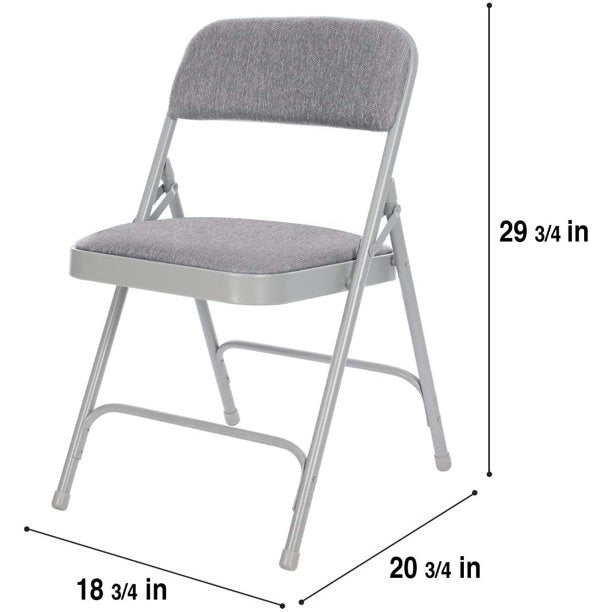 SUGIFT Fabric Upholstered Premium Folding Chairs, Grey