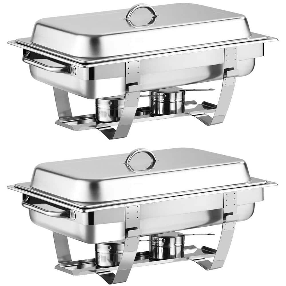 9 qt. Stainless Steel Chafing Dish Buffet Set Full-Size Party Chafing Set (2-Packs)