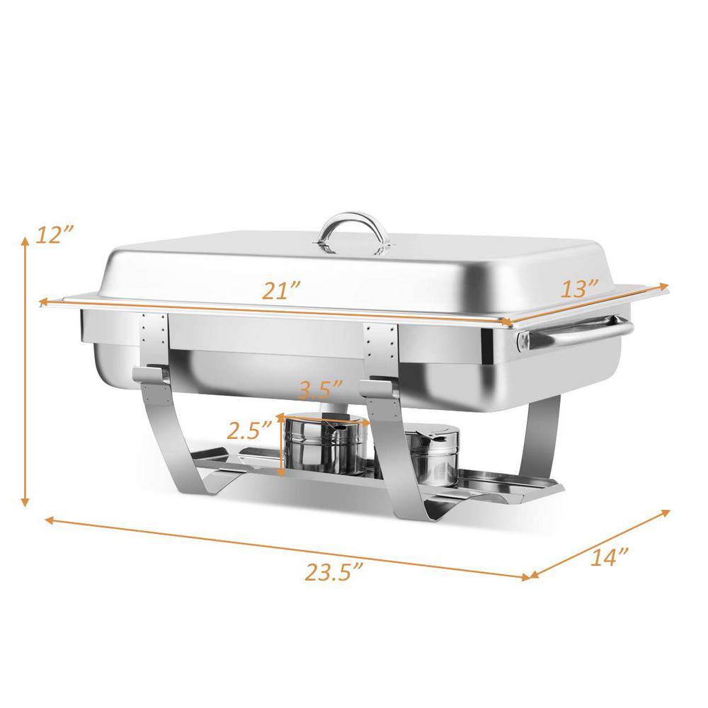 9 qt. Stainless Steel Chafing Dish Buffet Set Full-Size Party Chafing Set (2-Packs)