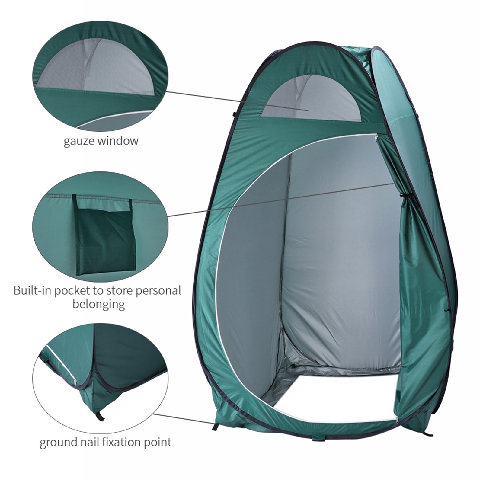 SUGIFT Portable Pop Up Tent Outdoor Toilet Shower Locker Room Green