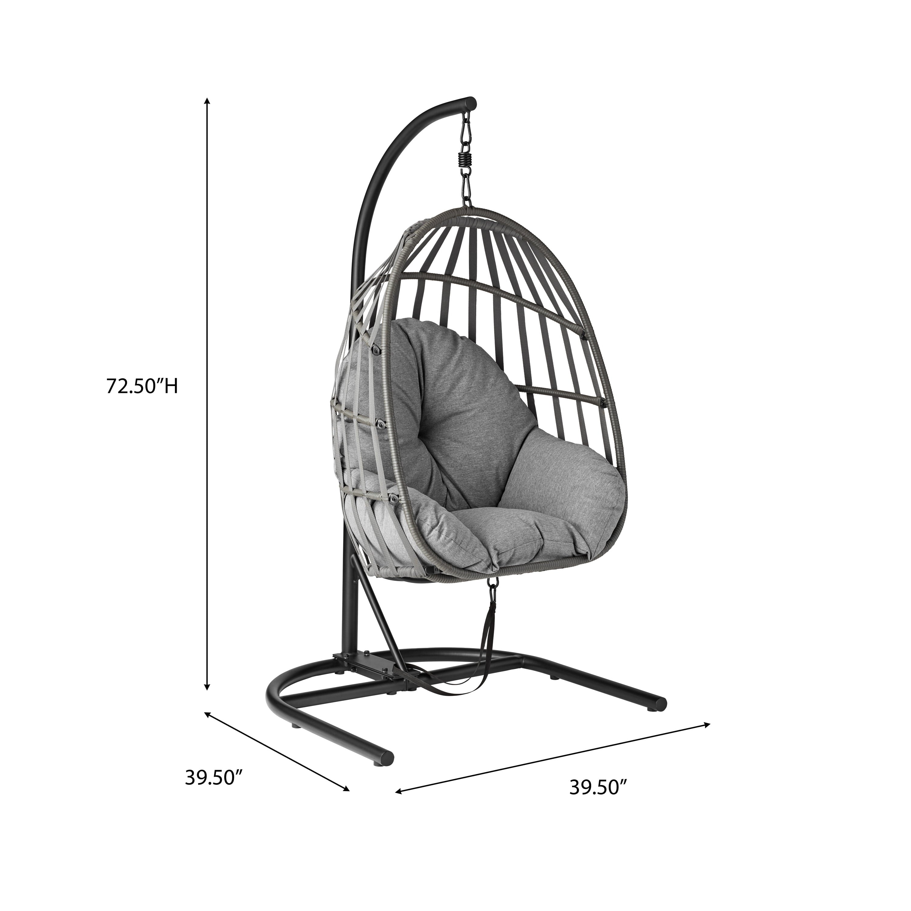 SUGIFT Hanging Egg Chair with Cushion and Metal Stand