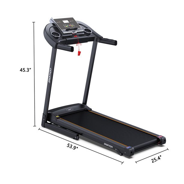 SUGIFT Multi-Functional Electric Folding Treadmill for Home Use With Cup Holder Heart Pulse System Low Noise Electric Running Training Fitness Treadmill - Built-in MP3 Speaker, 12 Preset Program