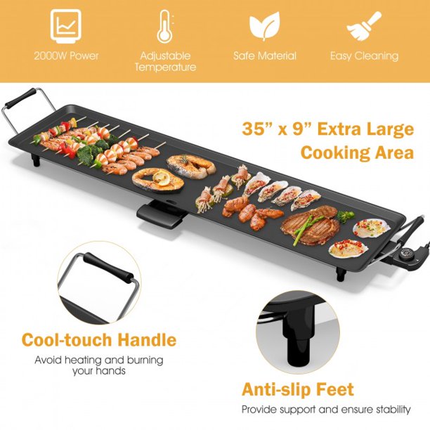 Adjustable Temperature Electric Grill Teppanyaki Table Top Grill Griddle