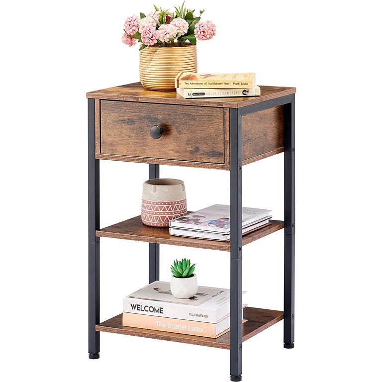 SUGIFT Nightstand End Table with Drawer Beside Table Furniture Tall Nightstand Dresser