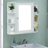 SUGIFT Wooden Bathroom Wall Mounted Storage Cabinet with Mirror Door & 8 Shelves, White