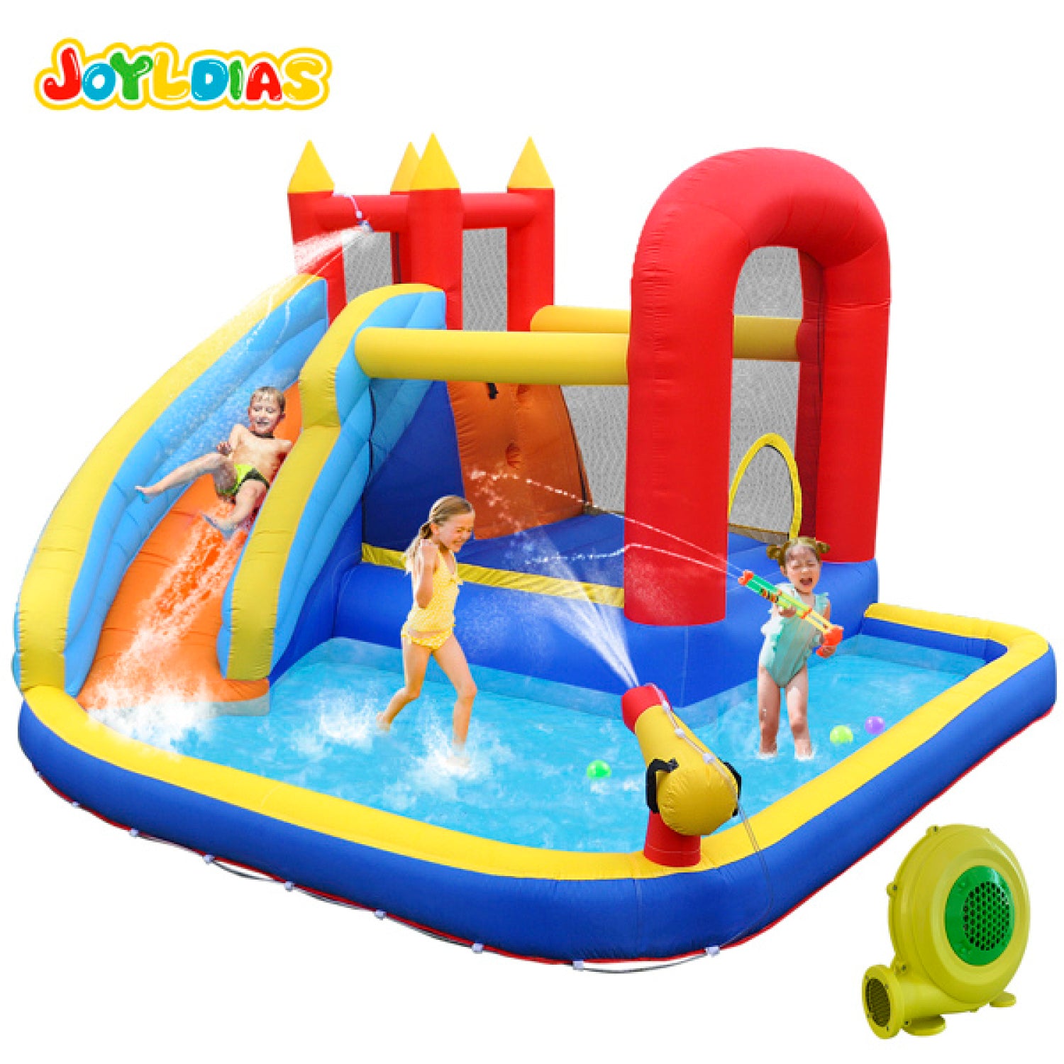 SUGIFT Big Inflatable Water Park,Inflatable Outdoor Backyard Water Slide Splash Bounce Climbing Toy