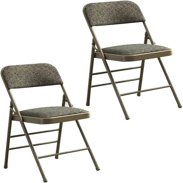 2-Pack (Fabric/Vinyl) Metal Foam Padded Steel Frame Folding Chair