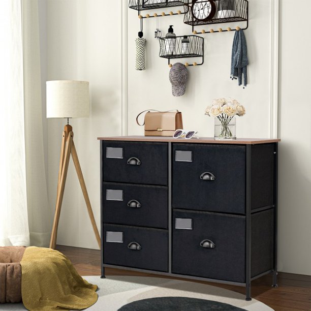 5-Drawer Storage Dresser for Bedroom and Entryway Organizer Shelf