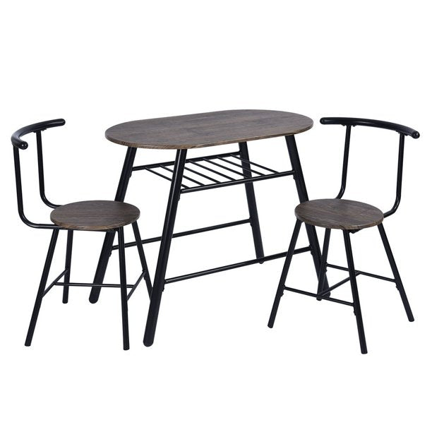 3 - Piece Table And Chair Set Breakfast Nook Dining Set Malnut