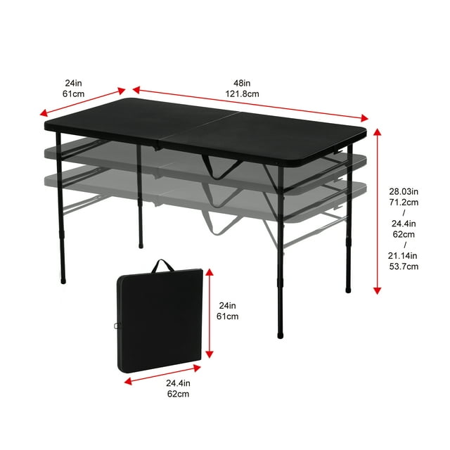 4ft Folding Table Portable Plastic Indoor Outdoor Picnic Party Dining Camp Tables