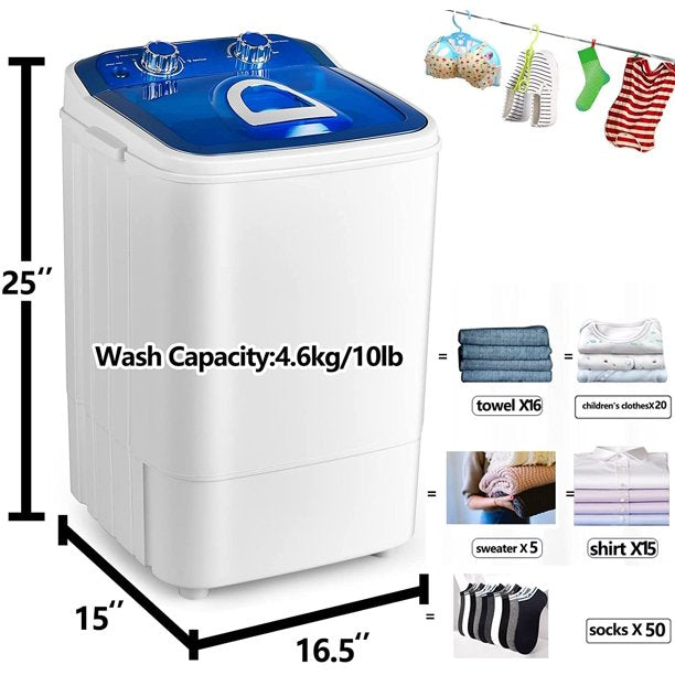  Mini Washing Machine Portable Plastic Single Tub
