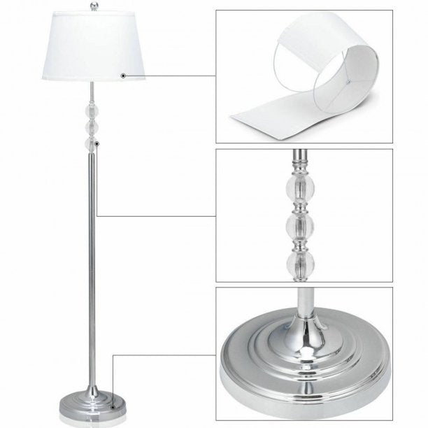 2 Table Lamps 1 Floor Lamp Set with Fabric Shades Traditional Desk Lamp And Floor Lamp