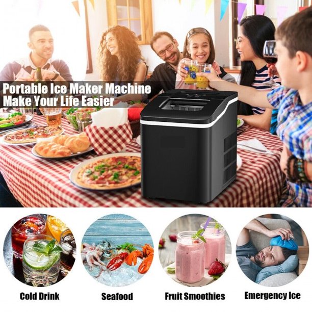 SUGIFT Mini Ice Maker 26lbs/24h Portable Countertop Ice Maker Machine with Scoop