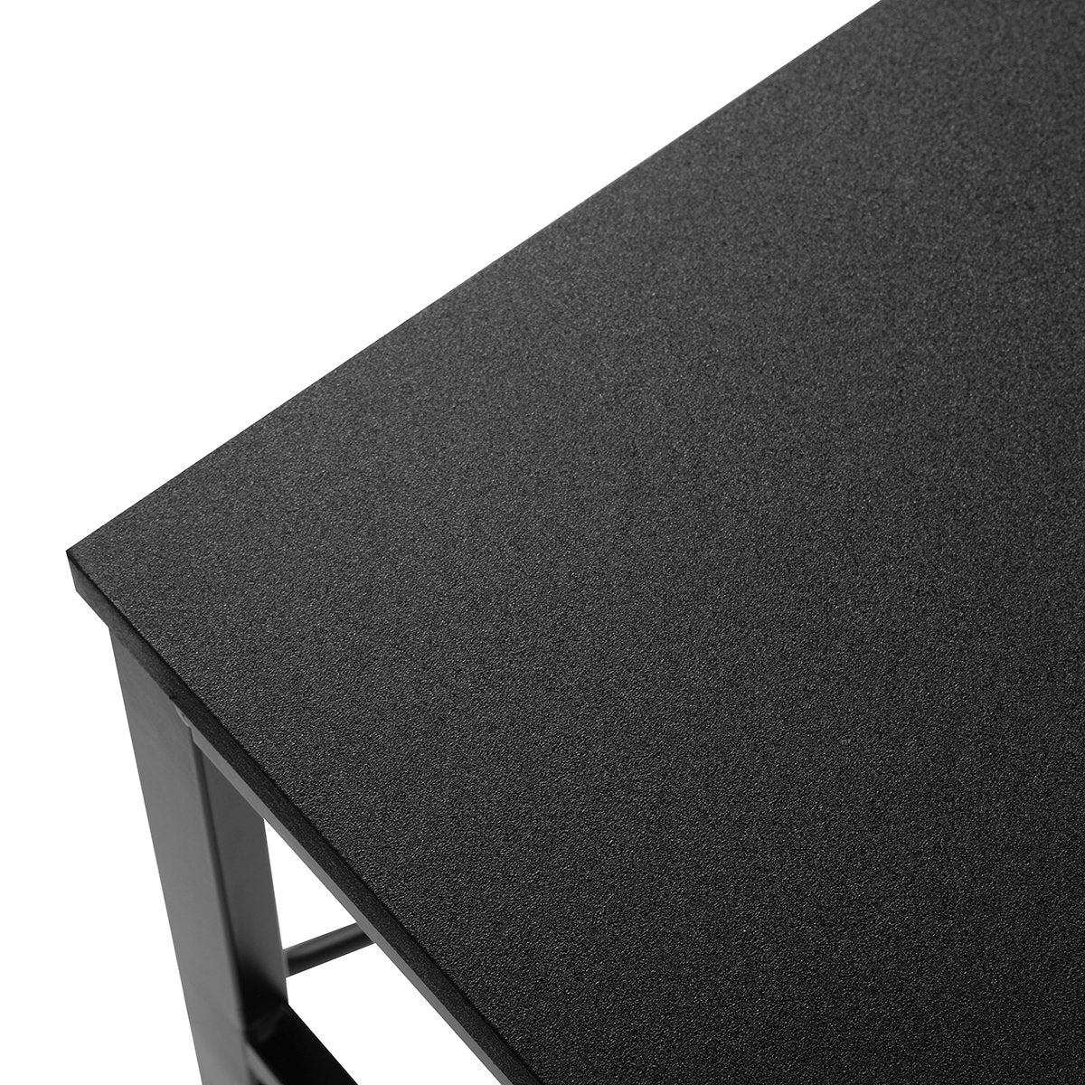 SUGIFT L-Shape Desk Computer Desk Office Table Laptop Writing Study Workstation Metal Frame,Black