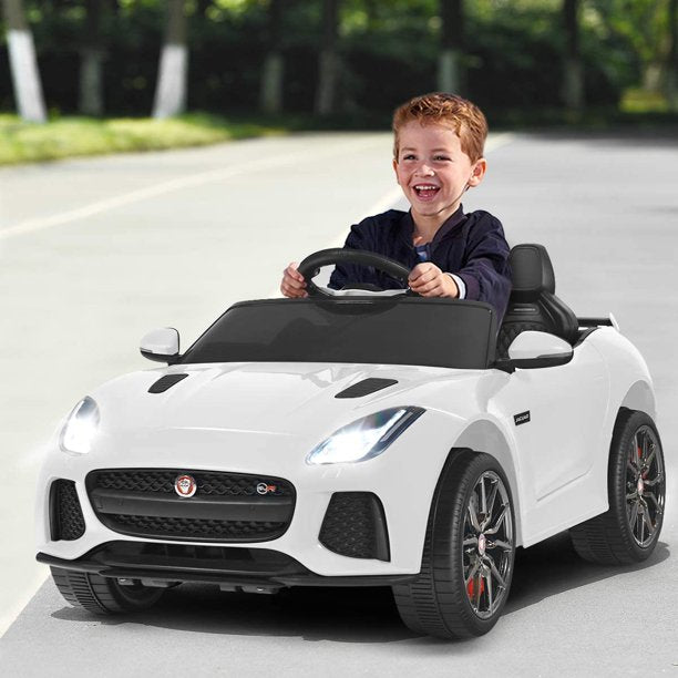 12V Jaguar F-Type SVR Licensed Kids Ride On Car Motorized Vehicle w/ MP3 White