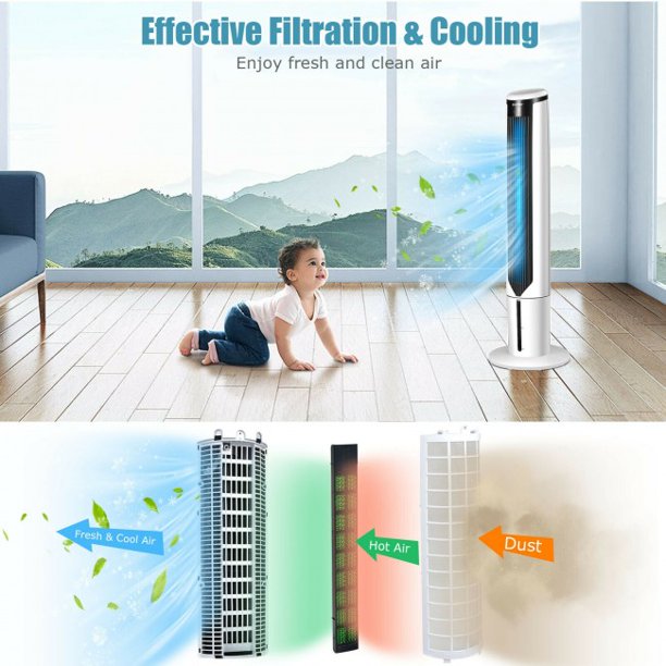 SUGIFT 41 Inches Evaporative Air Cooler Tower Cooler Fan with Remote 3 Modes and 3 Speeds