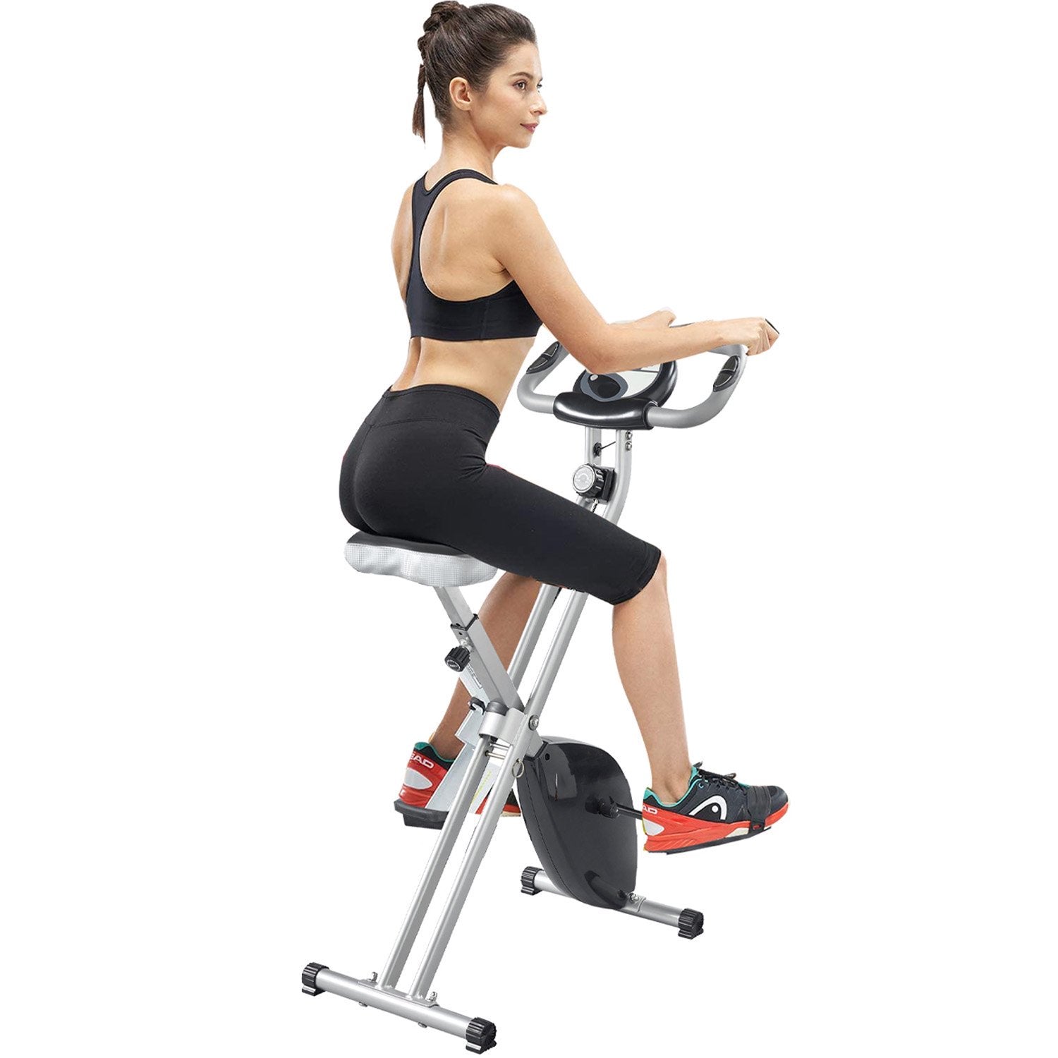 SUGIFT Stamina Cardio Exercise Bike Folding Magnetic Upright Exercise Bike with Pulse