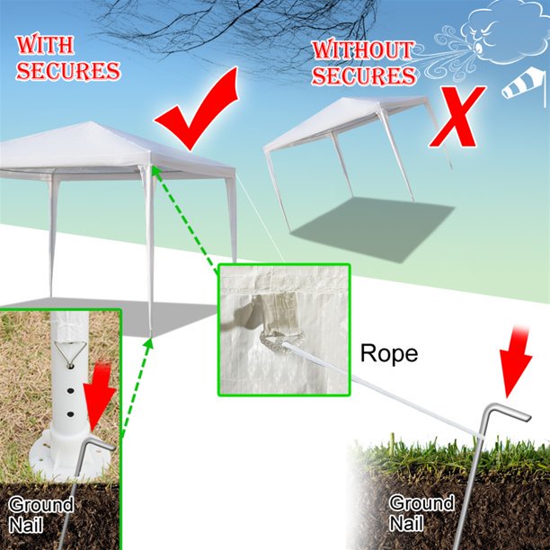 SUGIFT Party Tents,10x10in Waterproof Gazebos,Sunshades Shelter Commercial Tent for Wedding,Events with Removable Sidewalls Thicken Steel Tube (10x10in w/3 Sidewalls)