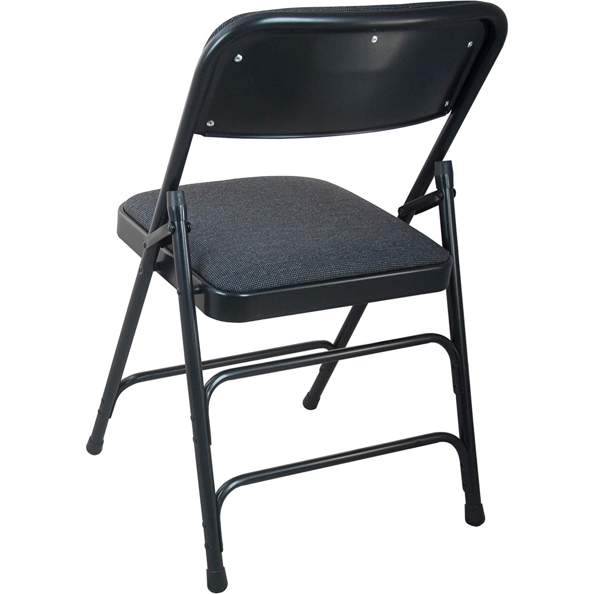 Black Padded Folding Chair with Non-Slip Feet