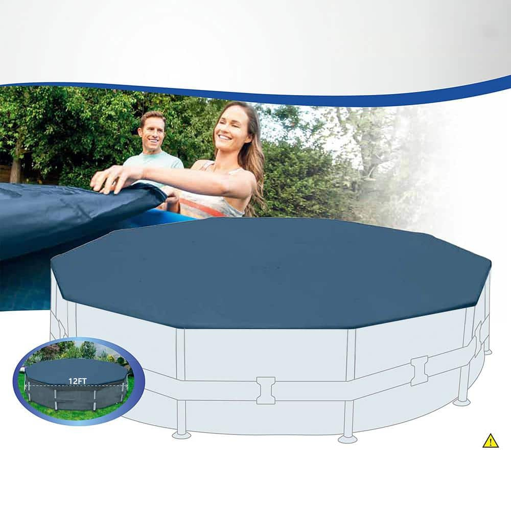 12 ft. Round x 30 in. D Metal Frame Above Ground Pool with Pump and pool Cover