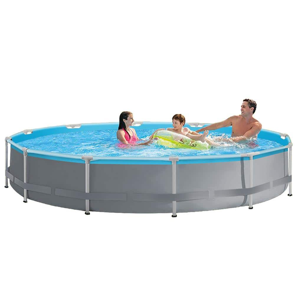 12 ft. Round x 30 in. D Metal Frame Above Ground Pool with Pump and pool Cover