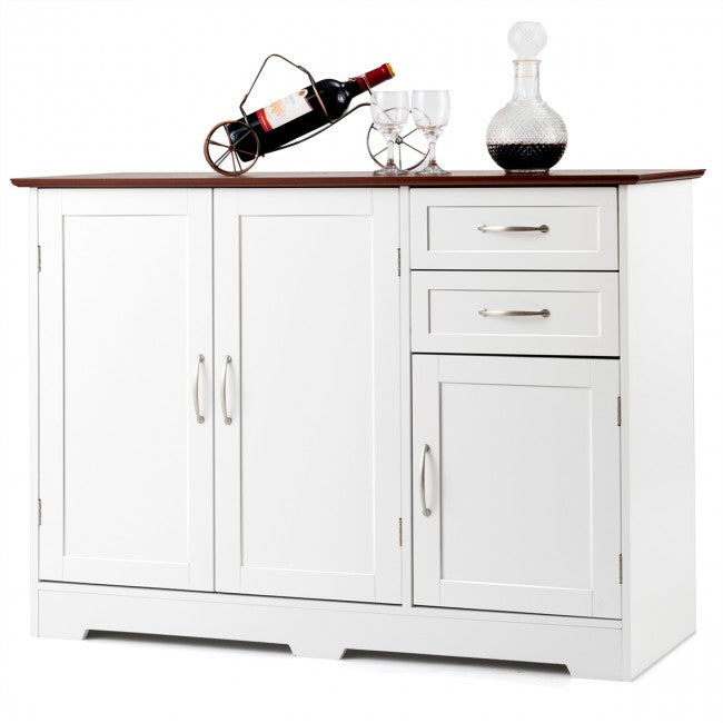 SUGIFT Buffet Storage Cabinet Kitchen Sideboard with 2 Drawers