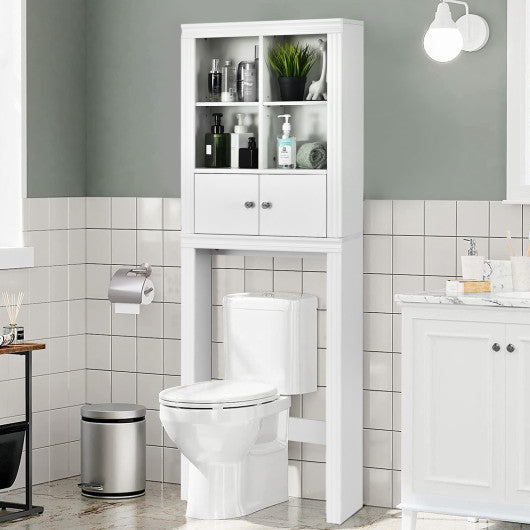 Over the Toilet Storage Rack Bathroom Space Saver with Adjustable Shelf