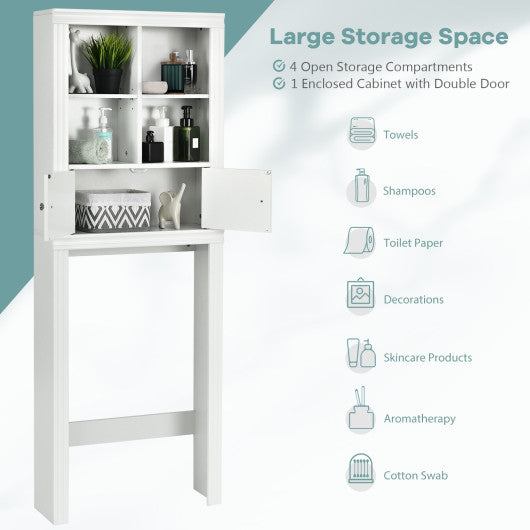 Over the Toilet Storage Rack Bathroom Space Saver with Adjustable Shelf