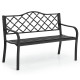 2-Person Steel Frame Patio Glider Rocking Metal Outdoor Bench in Black