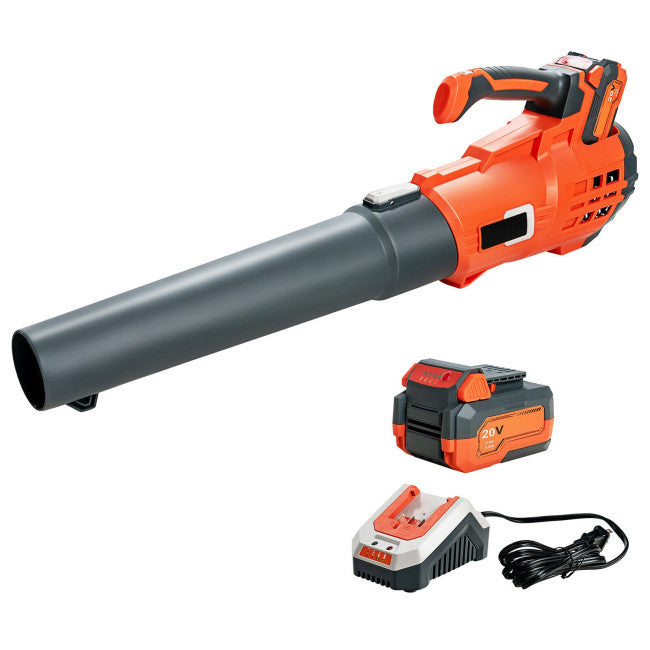 SUGIFT Electrical 5-Speed Cordless Leaf Blower with 4.0Ah Battery and Charger,Orange