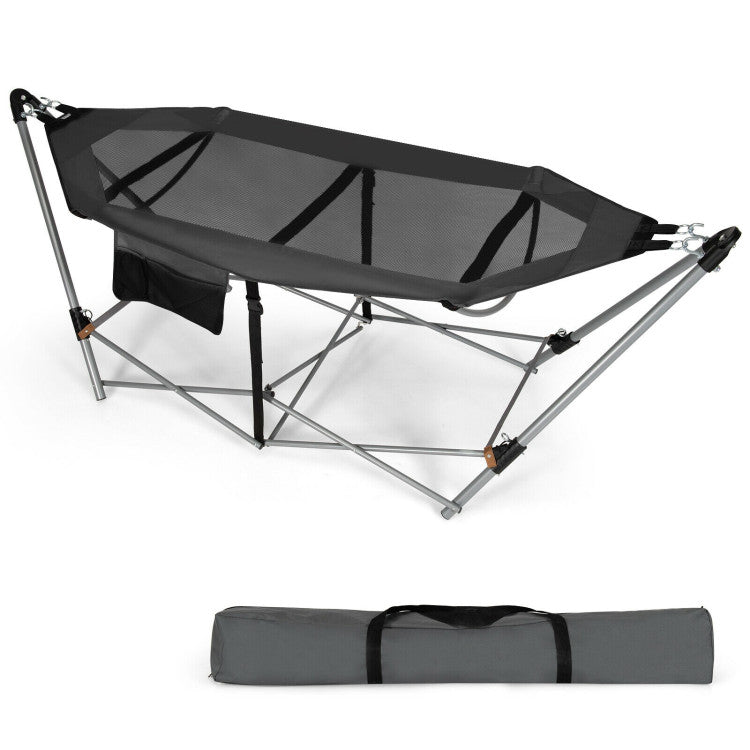 SUGIFT Portable Folding Hammock with Hammock Stand Gray