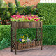 2-Tier Elevated Wood Planter Box Raised Garden Bed