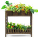 2-Tier Elevated Wood Planter Box Raised Garden Bed