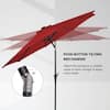 10 ft. Steel Market Solar Tilt Patio Umbrella with Crank and LED Lights in Burgundy